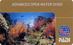 PADI Advanced Open Water Diver лиц. сторона