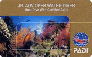 PADI Jr. Advanced Open Water лиц. сторона