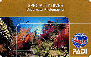 PADI Specialty Diver: Underwater Photographer лиц. сторона