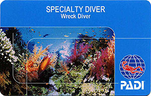 PADI Specialty Diver: Wreck Diver лиц. сторона